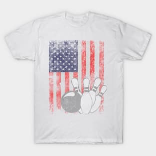 'Bowling American Flag' Awesome July 4th Freedom Gift T-Shirt